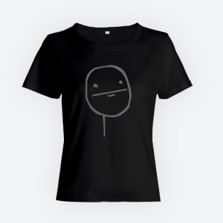Женская прикольная футболка с принтом "Poker face"